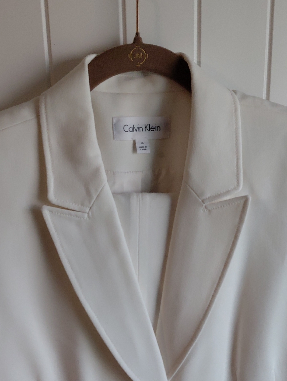 Calvin Klein Cream Tailored Lapel Blazer